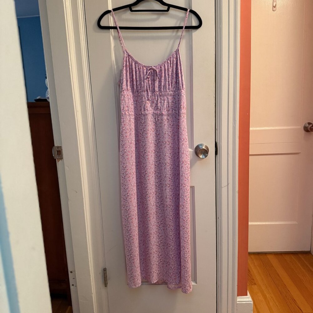 Purple floral sleeveless dress size L